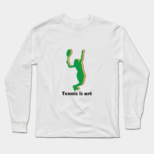 Silhouette of woman playing tennis Long Sleeve T-Shirt